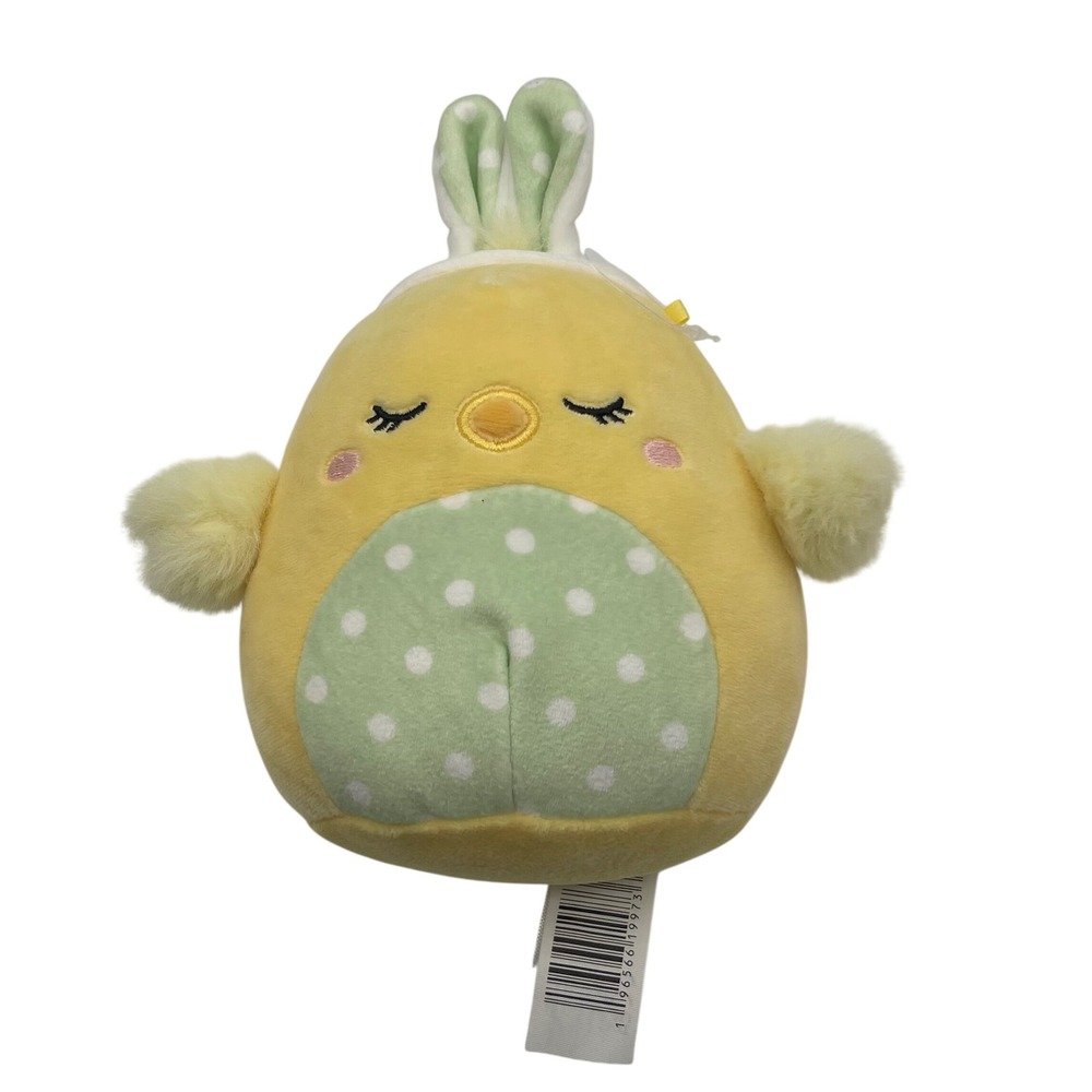 Squishmallows Aimee Yellow Chick Bunny Ears Easter Plush 5 Inch KellyToy 2023